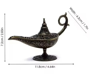 Quemador de Incienso de Latón con Diseño de Lámpara de Aladino, Lámpara de los Deseos, Decoración Religiosa, Adorno, Artesanía para el Ramadán - Product Image 4