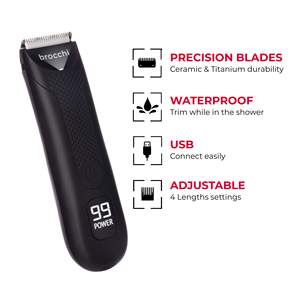 Afeitadora Eléctrica USB Impermeable para Hombre, Recortadora de Vello Corporal y Facial con 3 Cuchillas de Cerámica de Repuesto y Base de Carga - Product Image 1