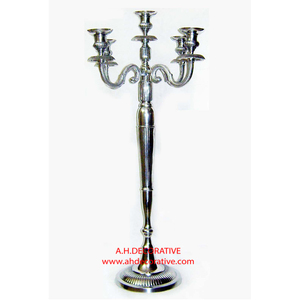 Factory Offer Luxury Style Candelabra Home Hotels Banquets Decor Silver & Copper Plated Tall <b>Candlestick</b> Holder for Center Table - Product Image 3