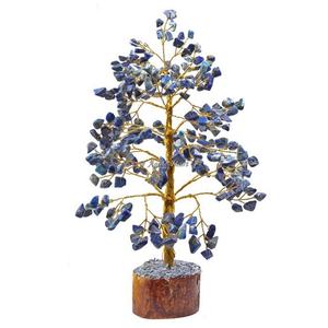 Meilleure vente gravé 300-Chip Lapis Lazuli arbre Feng Shui fil d'or guérison maison bureau cristal décoration pierre précieuse naturelle - Product Image 2