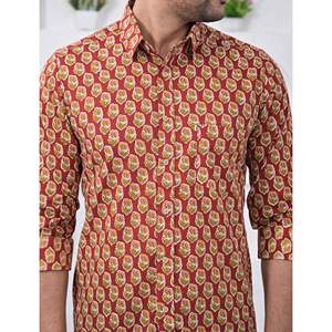 Chemise décontractée pour homme en coton imprimé à manches longues, respirante, en popeline ou tissu Oxford, motif floral ou à pois, offre ODM - Product Image 2