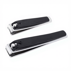 TEEJAY Nouveau Kit de Coupe-Ongles Noir en Acier Inoxydable, 2 Pièces, Outil de Manucure Classique, Conception Durable, Étiquette Personnalisée OEM - Product Image 3