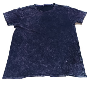 T-shirt pour homme 100% coton délavé à l'acide, décontracté, respirant, anti-froissement, anti-boulochage, tricoté, manches régulières, logo imprimé sur le devant - Product Image 3