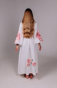 2025 dernière arrivée robe ukrainienne encolure en v chaîne avec gland manches longues bouffantes poche latérale dames ukrainiennes Mini robe meilleur - Product Image 5