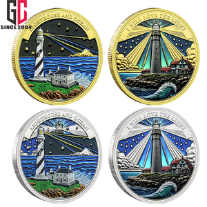 12 ans usine personnalisé métal défi pièce phare océan alliage de Zinc Relief pièce commémorative Voyage tourisme pièce - Product Image 1