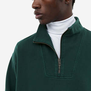 Comfortable Thick <b>Half</b> Zipper Fleece <b>Sweatshirt</b> for Men <b>Women</b> 100% Cotton Winter Long Sleeve - Product Image 4