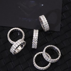 Joyería fina Mujer 14K 18K Oro amarillo Anillos de eternidad Anillo DE BODA Anillo de compromiso de moissanita de corte redondo Anillo de diamante de compromiso - Product Image 2
