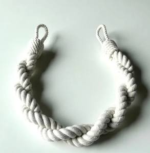 White Cotton Rope <b>Curtain</b> <b>Tieback</b> Double Twist Handmade <b>Curtain</b> Holder - Product Image 4