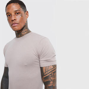 T-shirts pour hommes en gros, rose, en coton 100%, extensible, coupe musclée, sans marque - Product Image 5