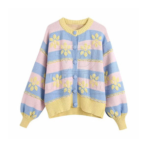 Wholesale Women's Long Sleeve <b>Cardigan</b> <b>Sweater</b> Open Front <b>Cardigan</b> Button Loose Outerwear <b>Cardigan</b> <b>Sweater</b> - Product Image 1