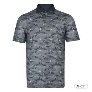 Handee Men's Camo Black Quick Dry 100% Polyester Golf Shirts - Product Image 1