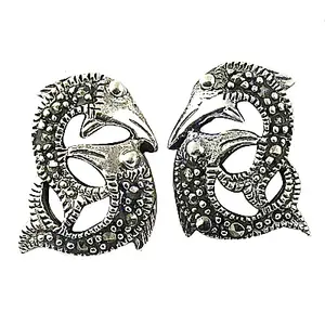 Boucles d'oreilles fines en argent pour femmes, masque d'oiseau, bijoux fantaisie - Product Image 1