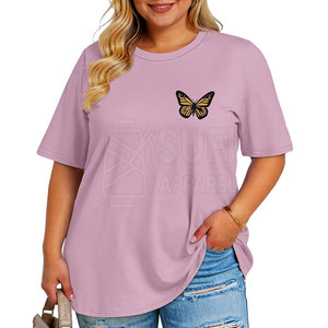เสื้อยืดผู้หญิงไซส์ใหญ่ ทรงหลวม สีพื้น ผ้าฝ้าย 100% ระบายอากาศ แห้งเร็ว - Product Image 3