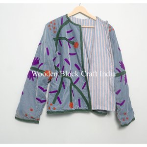 High Quality Indian Style Suzani <b>Velvet</b> Embroidery <b>Jacket</b> Premium Handmade Bohemian Fashion Trendy Ethnic Outerwear <b>jacket</b> - Product Image 6