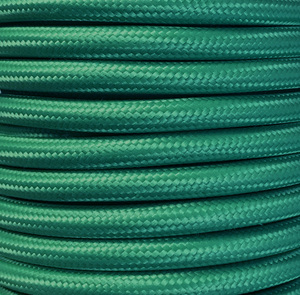 Bobina da 25 metri di cavo tessile decorativo verde opaco (CIR62CM32) - Product Image 1