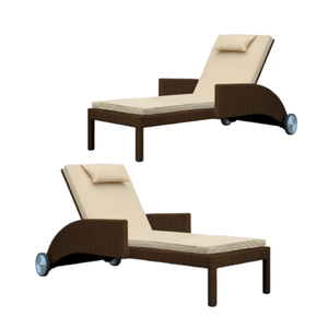 Chaises pliantes en rotin de bonne qualité, chaises longues modernes et élégantes, lit de soleil pour la plage et la piscine - Product Image 5