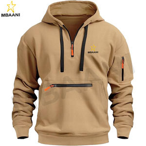 <b>Men's</b> <b>Fleece</b> Hoodie Sweatshirts Athletics Workout Long Sleeve <b>Quarter</b> <b>Zip</b> Pullover Hoodies With Pockets - Product Image 1