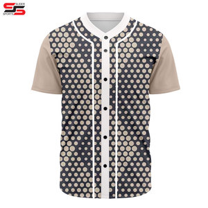 เสื้อกีฬาเบสบอลและซอฟต์บอลสีขาวสำหรับผู้ชายเสื้อกีฬาโพลีเอสเตอร์แบบซับลิเมชันระบายอากาศได้ดี - Product Image 6