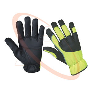 Gants de mécanicien de sécurité en cuir synthétique haute visibilité gants de travail robustes non doublés réflecteur tuyauterie Mechanikerhandschuhe - Product Image 1