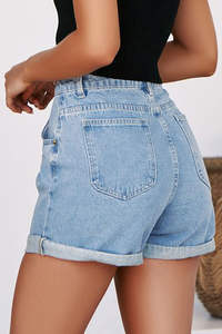 Premium Quality Fashion Ladies Casual <b>Jeans</b> Shorts Button Women's Summer Denim Shorts / Wholesale New 2025 Denim Shorts Women - Product Image 6