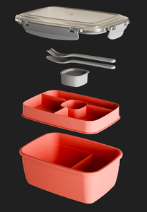 Fiambrera de plástico bloqueada para la escuela y el trabajo Contenedor portátil de almacenamiento de alimentos Bento - Product Image 2