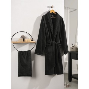 ชุดเสื้อคลุมอาบน้ำเดี่ยวแบบหรูหรากล่องผ้าฝ้าย8680108056622แอนทราไซต์ - Product Image 1