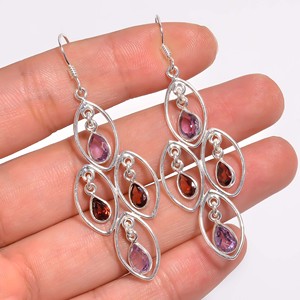 ต่างหูห้อย925เงินสเตอร์ลิงสไตล์คลาสสิกเครื่องประดับที่ดีกับพลอยผสมต่างหูห้อยสง่างาม - Product Image 3