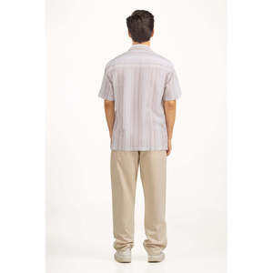 Camisas Casuales para Hombre, Doble Botonadura, 100% Algodón Popelina, Diseño a Rayas, Técnica de Teñido Liso, Suministro ODM - Product Image 4