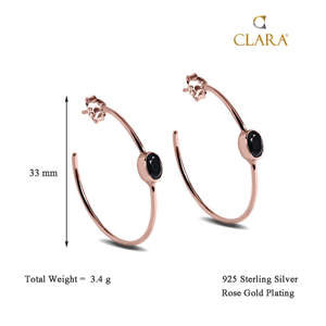 Compre Pendientes de Plata de Ley 925 de Primera Calidad para Mujeres y Niñas, Pendientes de Aro con Oro de 18K y Ónix, Estilo Gota de Agua - Product Image 3