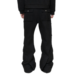 Vintage Men's Cargo Pants Lightweight Woolen Waterproof Quick Dry Anti-Wrinkle <b>Elastic</b> Mid <b>Waist</b> Pleated Front <b>High</b> Street Style - Product Image 4