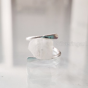 Bijoux en pierre brute bague pour femme pierre de lune arc-en-ciel naturelle pierre précieuse juin pierre de naissance croix bijoux en argent Sterling 925 - Product Image 1