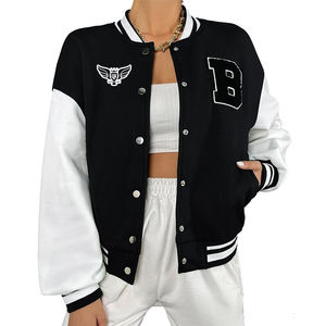 Chaqueta de béisbol de manga regular para mujer de calidad superior personalizada College Varsity Letterman ODM lana/viscosa ecológica a prueba de viento - Product Image 5