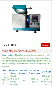 เตาหลอมทองดิจิตอล GREEN STARS SA PVT LTD รุ่น GS 518N-01 สำหรับเครื่องมือทำเครื่องประดับ - Product Image 2