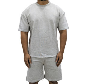 ชุดกีฬาผ้าฝ้ายกางเกงขาสั้นสำหรับผู้ชายชุดเสื้อและกางเกงขาสั้นระบายอากาศได้ดีพิมพ์โลโก้ได้ตามต้องการ - Product Image 4