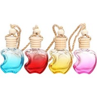 Offre Spéciale – Diffuseur d'Huiles Essentielles Liquides en Verre 12ml en Forme de Pomme pour Voiture, Parfum Rose Lavande, Boîte de 40 Pièces avec Couvercle en Bois