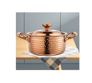 Diseño de cobre martillado, increíble juego de Handi para servir, tapa de inducción, mango de acero inoxidable, juegos de utensilios de cocina, olla de barro, calentador de alimentos caliente - Product Image 1