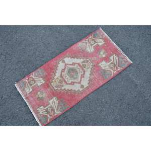 พรมขนสัตว์ตุรกีสีแดงและสีเบจ2.9ft วินเทจ1.4ชิ้นแบบสานเรียบลายปะติดสำหรับตกแต่งห้องนั่งเล่นพื้นหลังทำจากยาง - Product Image 2