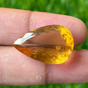 ลูกแพร์เจียระไนสีเหลืองมะนาวธรรมชาติสีทองสีเหลืองมะนาวธรรมชาติทำเครื่องประดับขัดเงาปรับเทียบอัญมณีหลวมจากผู้ผลิตอินเดีย - Product Image 2