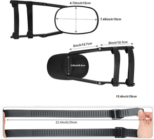 Rộng xem lồi mù tại chỗ Loại bỏ gương phổ phù hợp với trái + bên phải xe kéo Side View gương - Product Image 6