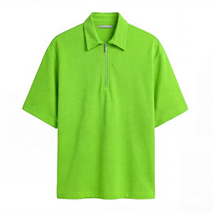 T-shirt zippé élégant pour homme, imprimé décontracté, confortable, manches courtes, respirant, en coton et bambou, durable, idéal pour le sport et la gym - Product Image 1