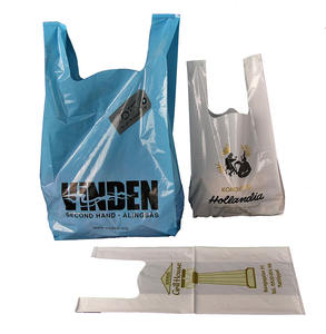High Quality Custom Printed T-Shirt Packaging <b>Bag</b> Wholesale in Various Colors-HDPE LDPE Material for Supermarket Use - Product Image 1