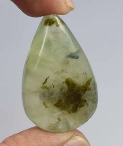 พลอย Prehnite สีเขียวธรรมชาติ Fine สีเขียว Prehnite Cabochon หินหลวมสําหรับเครื่องประดับ 56.80 กะรัต 35.70*21.52*8.53 มม. - Product Image 2
