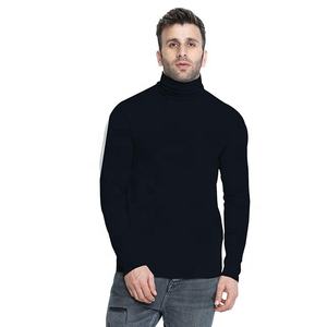 T-shirts grande taille à la mode pour hommes pour l'hiver chandail confortable à col long design couleurs personnalisées tissu jersey respirant de haute qualité - Product Image 2