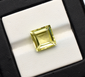 Cuarzo Limón en Forma Cuadrada de 12X12X7 mm, Aproximadamente 7.55 Quilates, Gemas Facetadas, Corte Cuadrado, Para la Elaboración de Joyas - Product Image 5