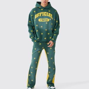 Ensemble de survêtement imprimé personnalisé pour hommes Survêtement à capuche avec Sunafe pour l'hiver Motif solide Prix bon marché Logo personnalisé - Product Image 1