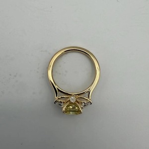 8.00 Carat Fancy Vivid <b>Yellow</b> Radiant Cut Lab Grown Diamond Engagement Ring 18K Gold Three Stone Design With Pear Sides - Product Image 3