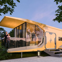 Bureaux modulaires de style américain : Cabine de jardin élégante avec structure en acier et panneaux en aluminium au design moderne