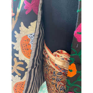 Chaqueta Nehru Vintage de Lujo para Hombre, Terciopelo Oscuro con Bordado Suzani, Cierre de Cremallera, Tallas XS a 6XL, Abrigo Vintage de Primavera - Product Image 3