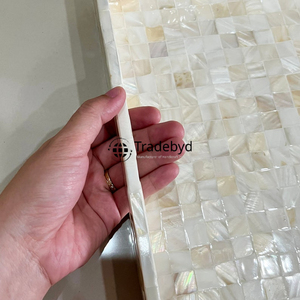 Bandeja con incrustaciones de nácar moderna hecha a mano de Tradebyd Bandeja decorativa de lujo de calidad superior para el hogar y el regalo - Product Image 6