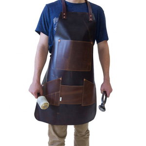 Leather Server <b>Aprons</b> and Waist <b>Aprons</b> Oil-proof Made of High Quality Leather Pockets <b>Work</b> <b>Apron</b> - Product Image 1